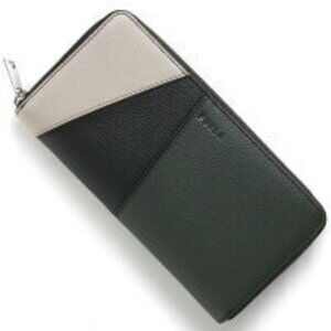 FURLA Cosmo Long Wallet Black Royal Green Perla White